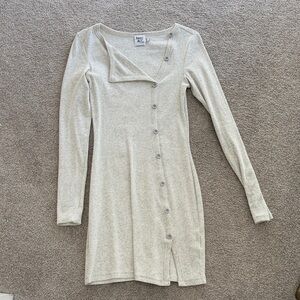 Princess Polly Light Gray Long Sleeve Dress